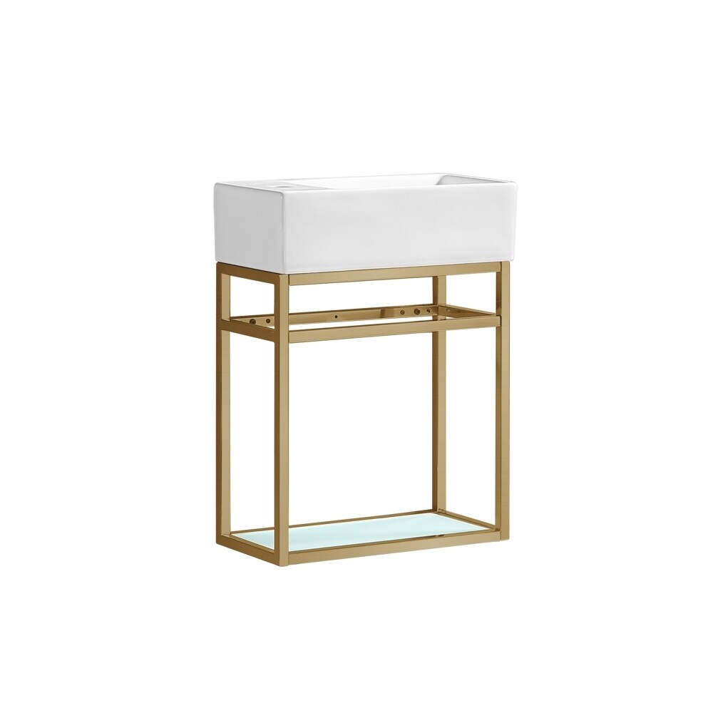 Swiss Madison Pierre 19.5" Single, Metal Frame, Open Shelf, Bathroom Vanity
