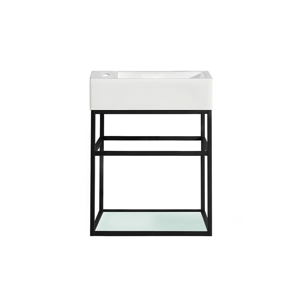 Swiss Madison Pierre 19.5" Single, Metal Frame, Open Shelf, Bathroom Vanity