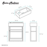 Swiss Madison Pierre 19.5" Single, Metal Frame, Open Shelf, Bathroom Vanity