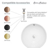 Swiss Madison Sublime® Round Ceramic Bathroom Vessel Sink Bowl