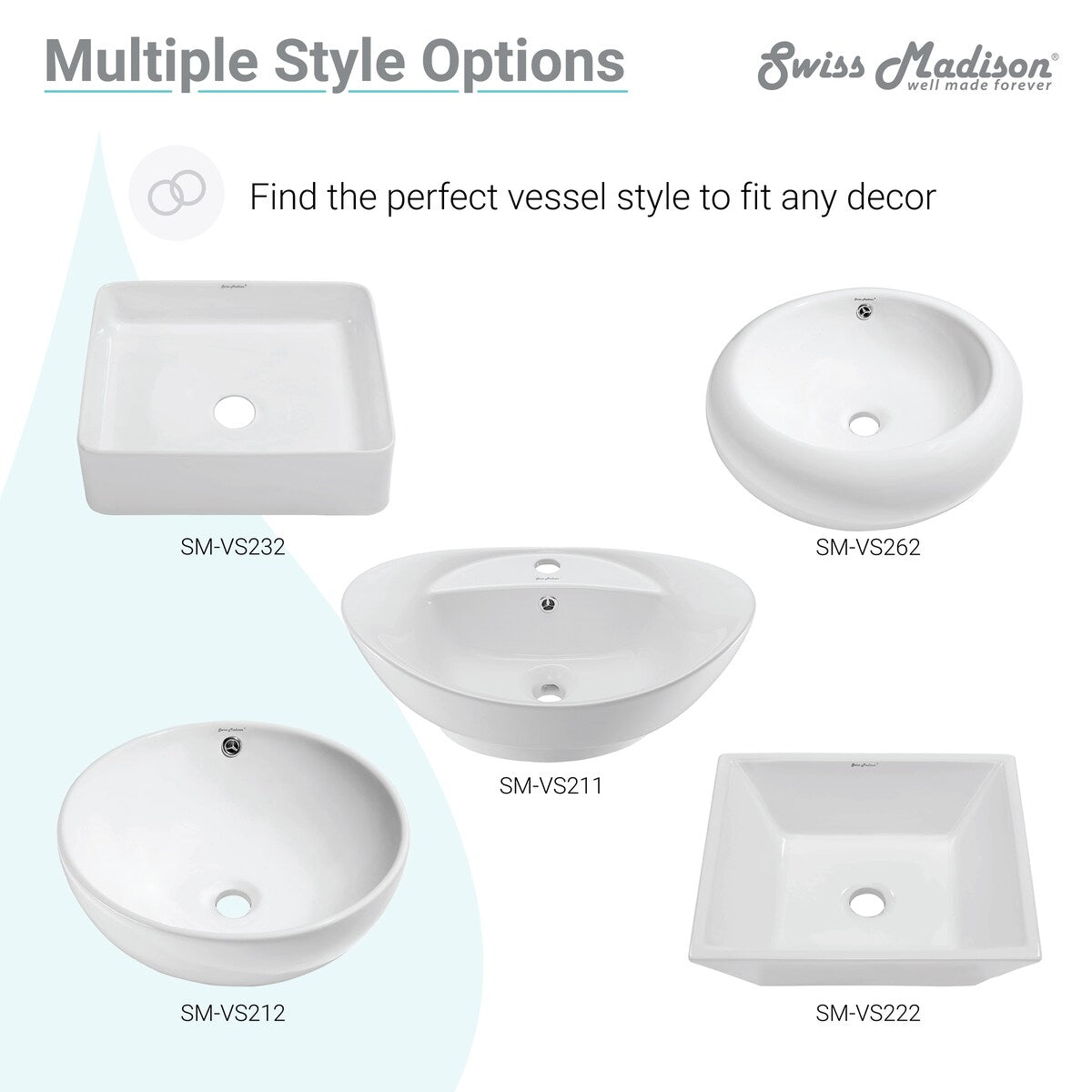 Swiss Madison Sublime® Round Ceramic Bathroom Vessel Sink Bowl
