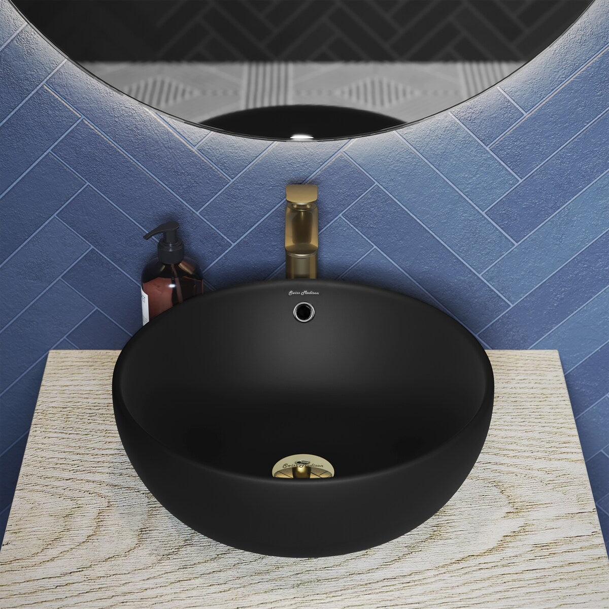 Swiss Madison Sublime® Round Ceramic Bathroom Vessel Sink Bowl