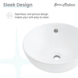 Swiss Madison Sublime® Round Ceramic Bathroom Vessel Sink Bowl