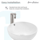 Swiss Madison Sublime® Round Ceramic Bathroom Vessel Sink Bowl