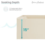 Swiss Madison Voltaire, Acrylic White, Alcove, Integral Armrest, Bathtub with Apron