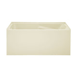 Swiss Madison Voltaire, Acrylic White, Alcove, Integral Armrest, Bathtub with Apron