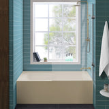 Swiss Madison Voltaire, Acrylic White, Alcove, Integral Armrest, Bathtub with Apron