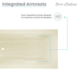 Swiss Madison Voltaire, Acrylic White, Alcove, Integral Armrest, Bathtub with Apron