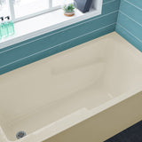 Swiss Madison Voltaire, Acrylic White, Alcove, Integral Armrest, Bathtub with Apron