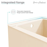 Swiss Madison Voltaire, Acrylic White, Alcove, Integral Armrest, Bathtub with Apron