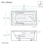 Swiss Madison Voltaire, Acrylic White, Alcove, Integral Armrest, Bathtub with Apron