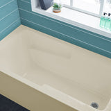 Swiss Madison Voltaire, Acrylic White, Alcove, Integral Armrest, Bathtub with Apron