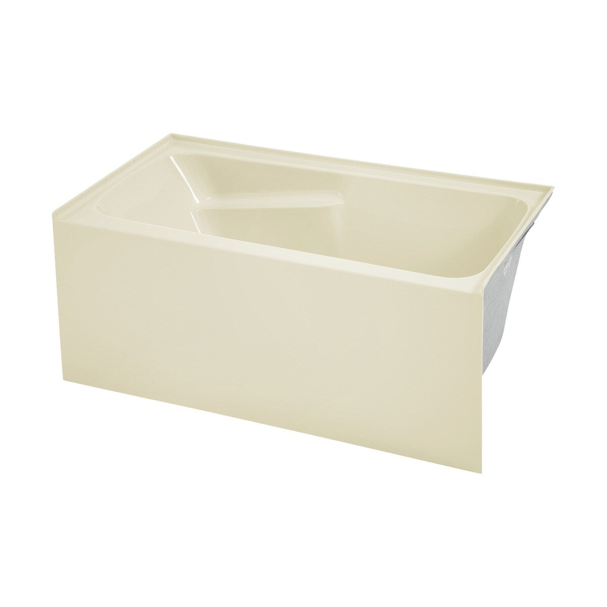 Swiss Madison Voltaire, Acrylic White, Alcove, Integral Armrest, Bathtub with Apron