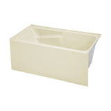 Swiss Madison Voltaire, Acrylic White, Alcove, Integral Armrest, Bathtub with Apron