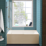 Swiss Madison Voltaire, Acrylic White, Alcove, Integral Armrest, Bathtub with Apron