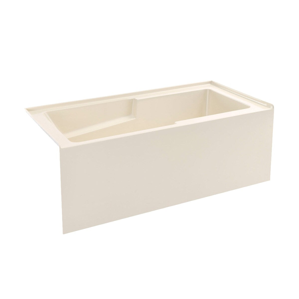 Swiss Madison Voltaire, Acrylic White, Alcove, Integral Armrest, Bathtub with Apron
