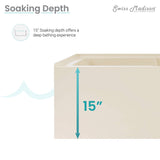 Swiss Madison Voltaire, Acrylic White, Alcove, Integral Armrest, Bathtub with Apron