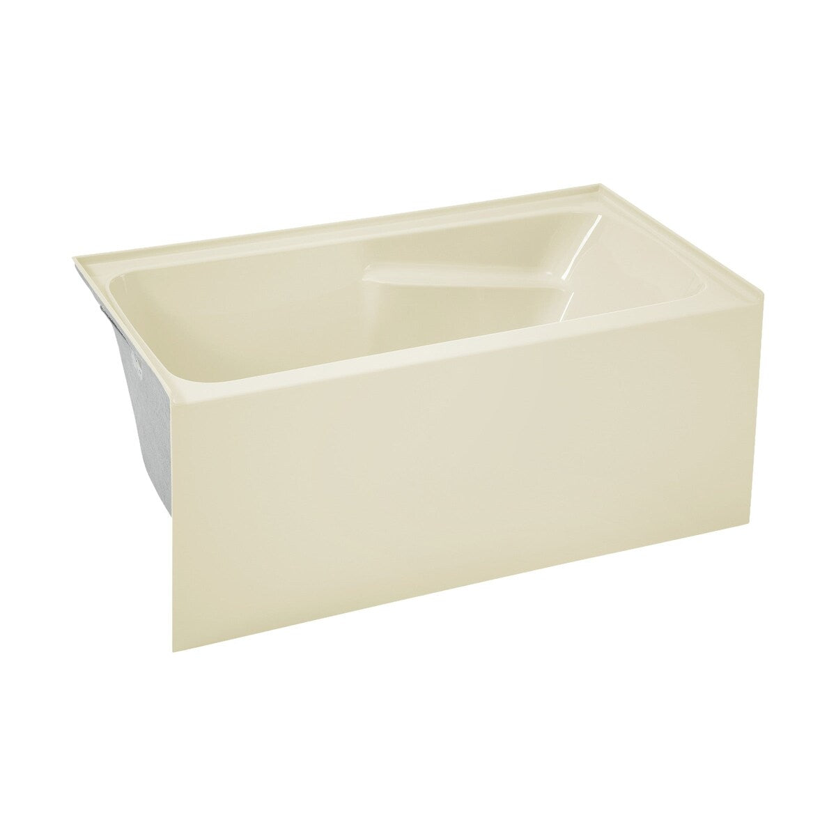 Swiss Madison Voltaire, Acrylic White, Alcove, Integral Armrest, Bathtub with Apron