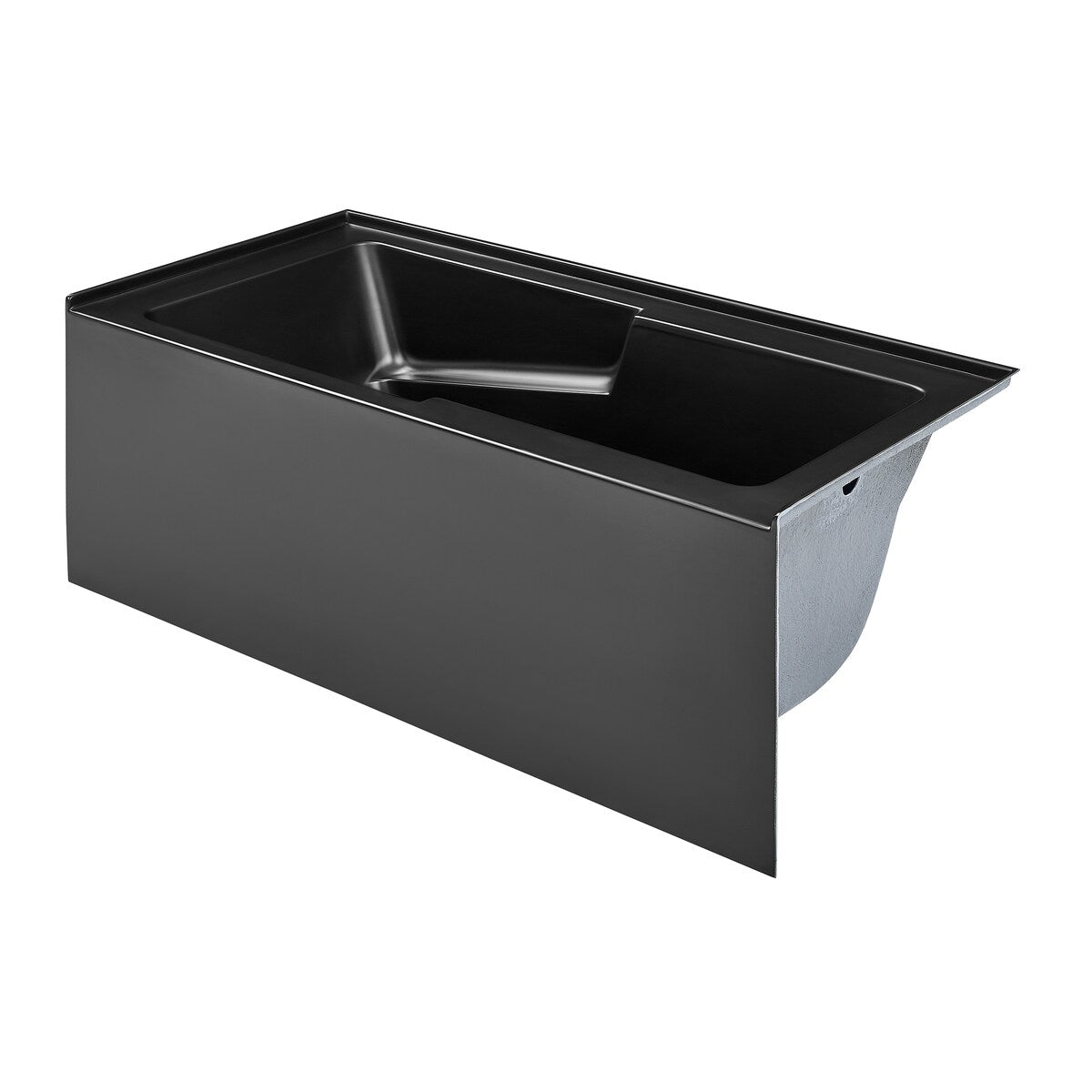 Swiss Madison Voltaire, Acrylic White, Alcove, Integral Armrest, Bathtub with Apron