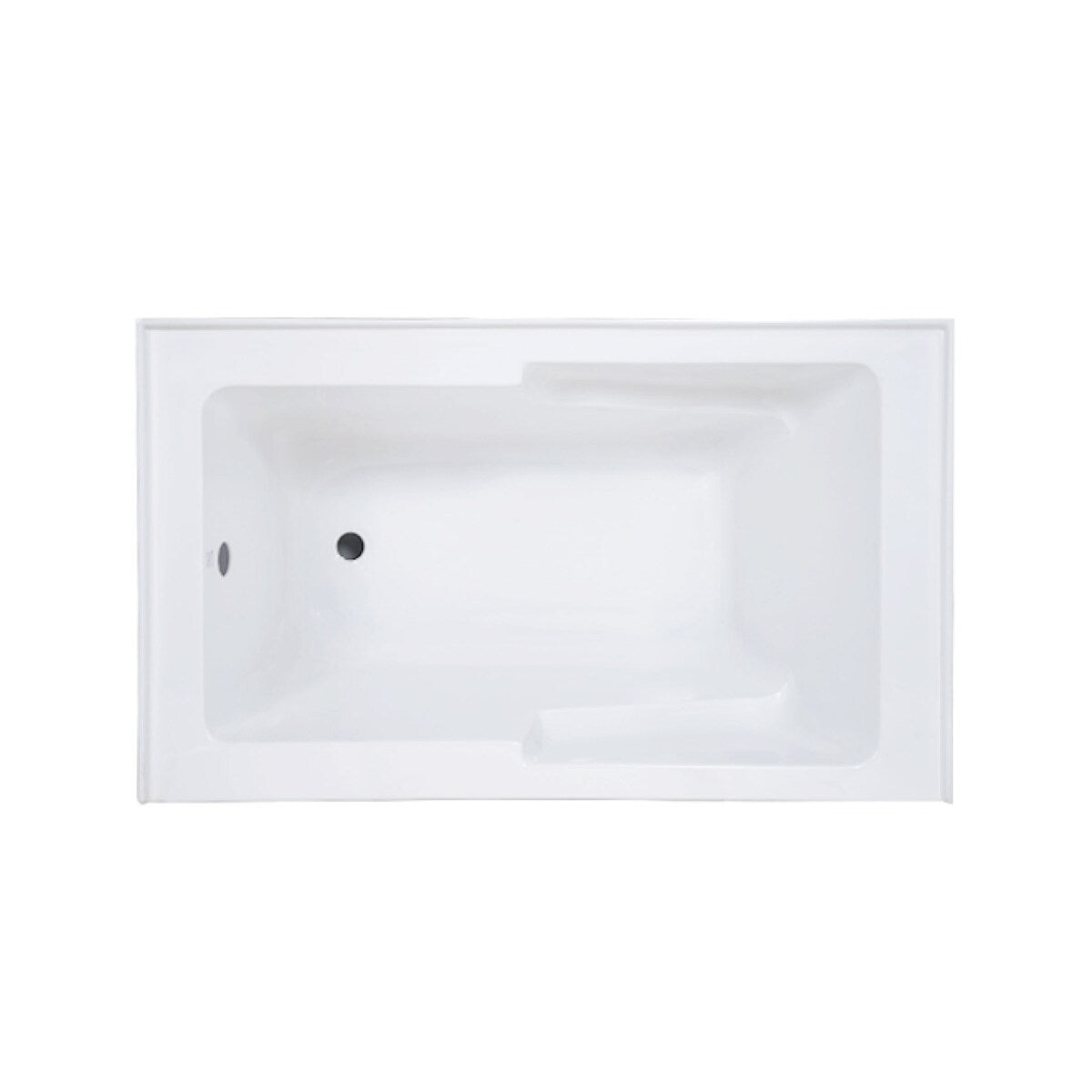 Swiss Madison Voltaire, Acrylic White, Alcove, Integral Armrest, Bathtub with Apron