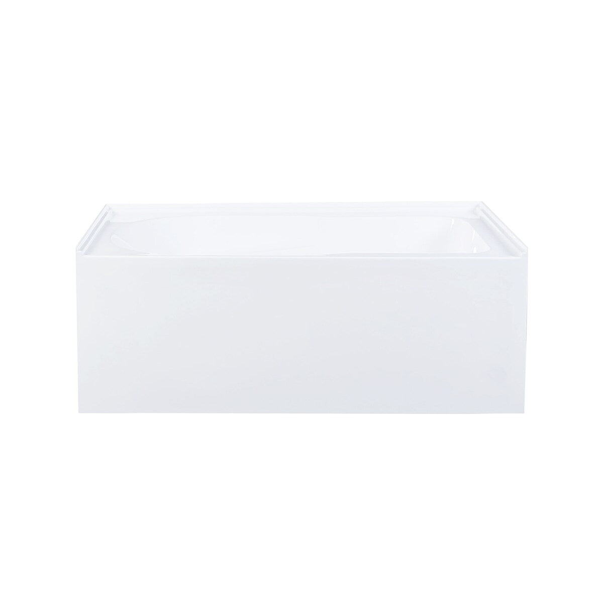 Swiss Madison Voltaire, Acrylic White, Alcove, Integral Armrest, Bathtub with Apron