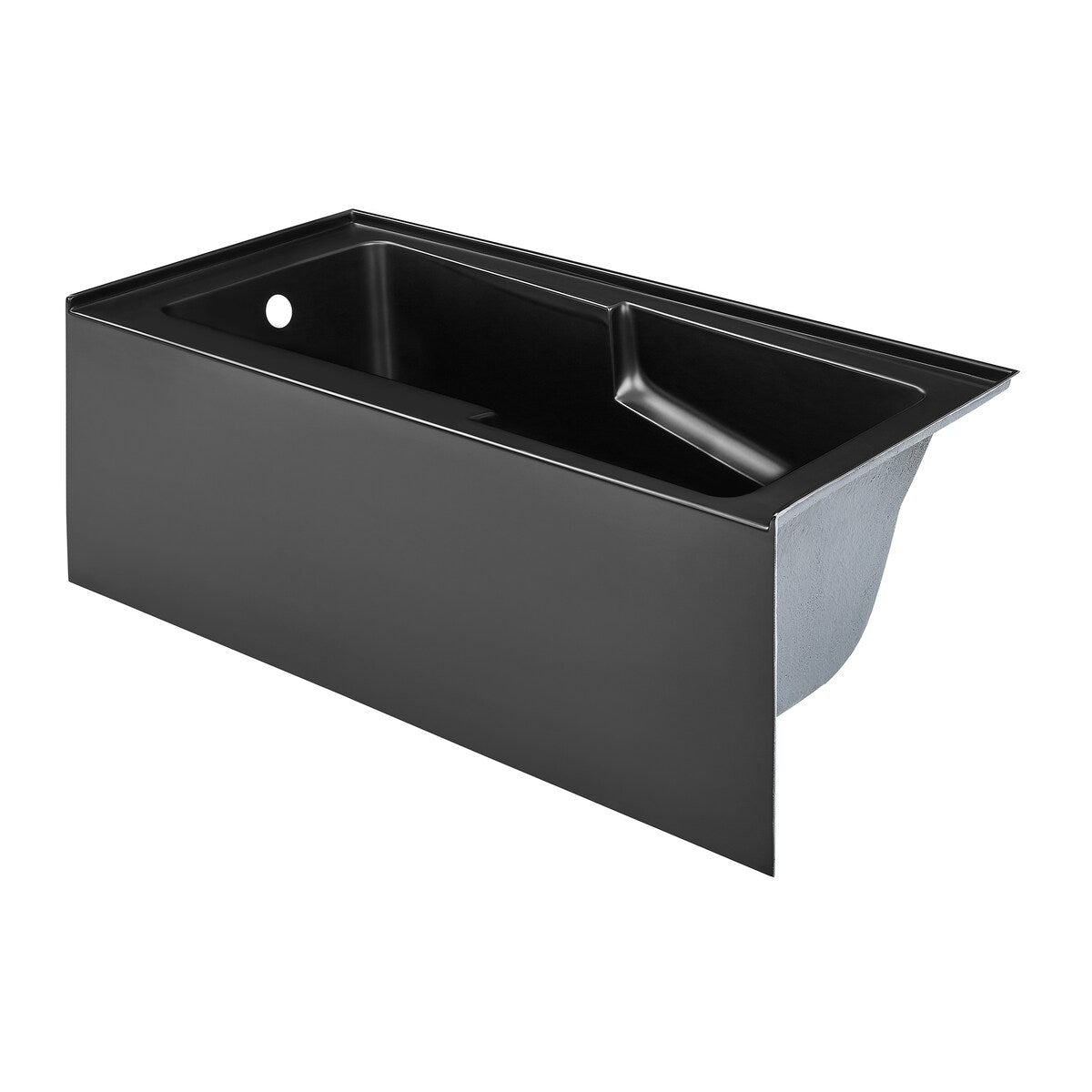 Swiss Madison Voltaire, Acrylic White, Alcove, Integral Armrest, Bathtub with Apron