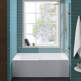 Swiss Madison Voltaire, Acrylic White, Alcove, Integral Armrest, Bathtub with Apron