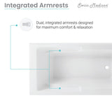 Swiss Madison Voltaire, Acrylic White, Alcove, Integral Armrest, Bathtub with Apron