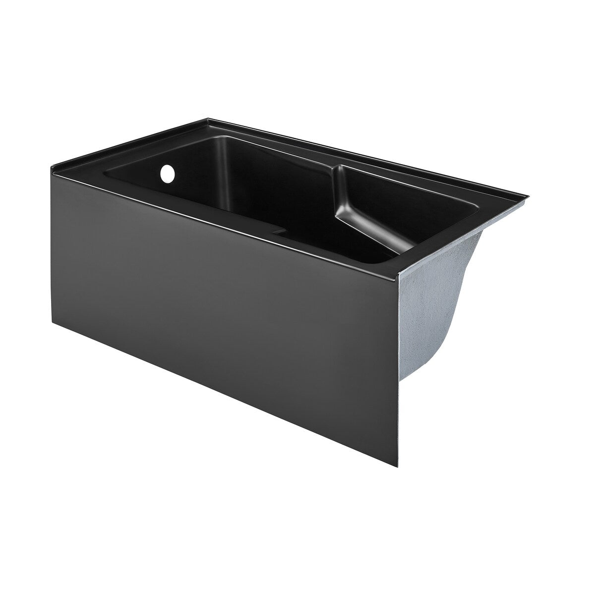 Swiss Madison Voltaire, Acrylic White, Alcove, Integral Armrest, Bathtub with Apron
