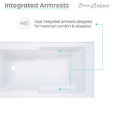 Swiss Madison Voltaire, Acrylic White, Alcove, Integral Armrest, Bathtub with Apron