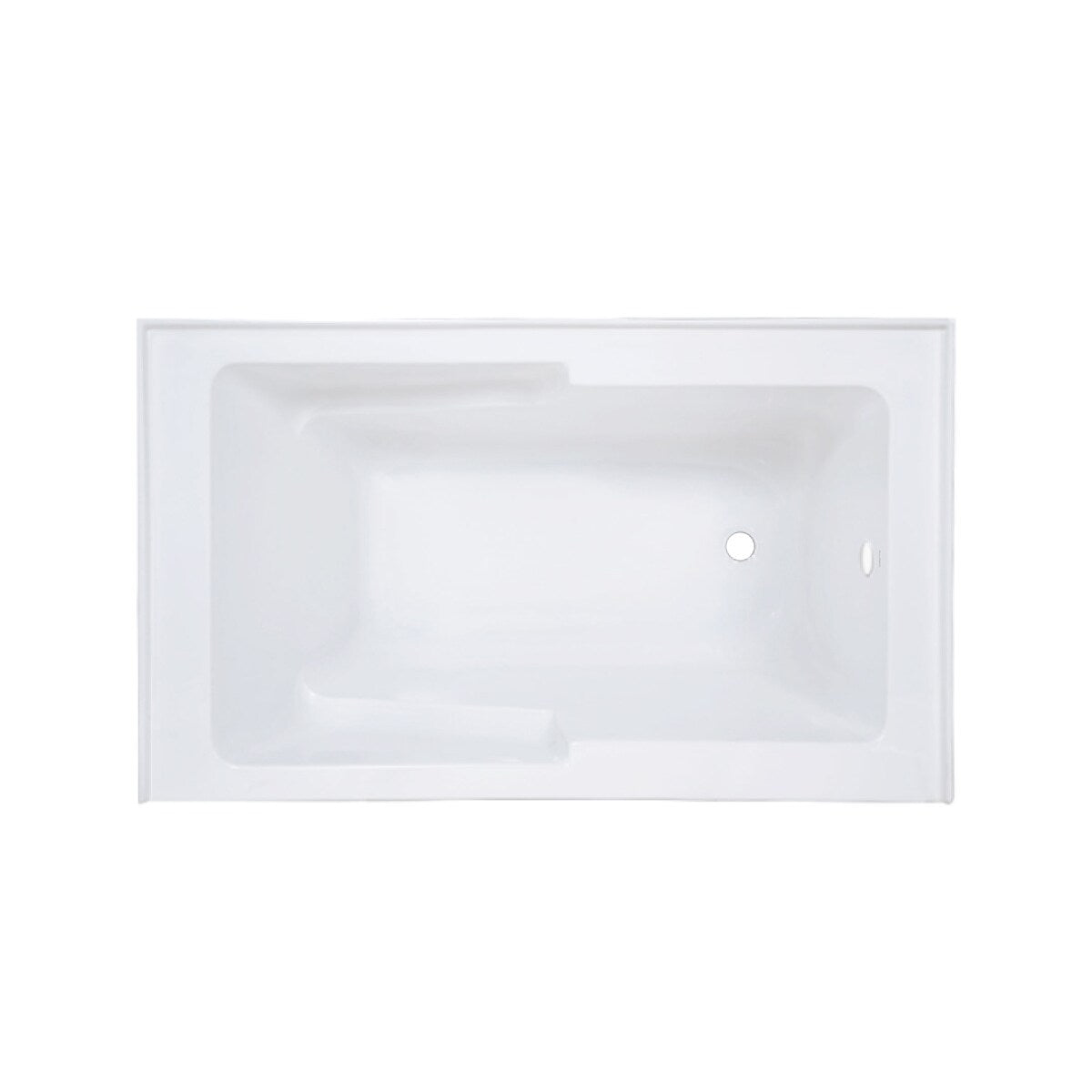 Swiss Madison Voltaire, Acrylic White, Alcove, Integral Armrest, Bathtub with Apron