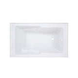 Swiss Madison Voltaire, Acrylic White, Alcove, Integral Armrest, Bathtub with Apron