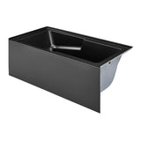 Swiss Madison Voltaire, Acrylic White, Alcove, Integral Armrest, Bathtub with Apron