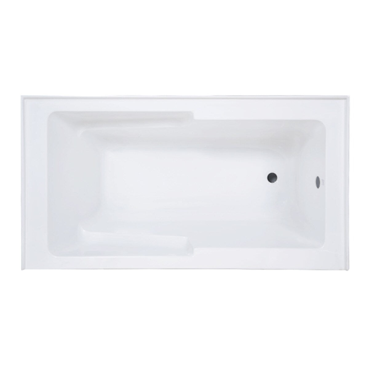 Swiss Madison Voltaire, Acrylic White, Alcove, Integral Armrest, Bathtub with Apron