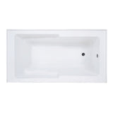 Swiss Madison Voltaire, Acrylic White, Alcove, Integral Armrest, Bathtub with Apron