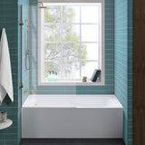 Swiss Madison Voltaire, Acrylic White, Alcove, Integral Armrest, Bathtub with Apron