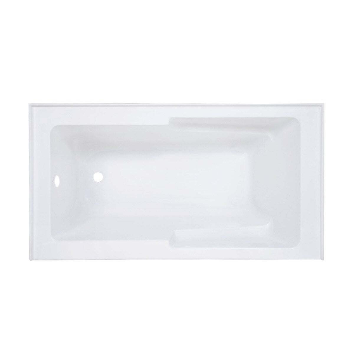 Swiss Madison Voltaire, Acrylic White, Alcove, Integral Armrest, Bathtub with Apron
