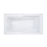 Swiss Madison Voltaire, Acrylic White, Alcove, Integral Armrest, Bathtub with Apron