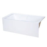 Swiss Madison Voltaire, Acrylic White, Alcove, Integral Armrest, Bathtub with Apron