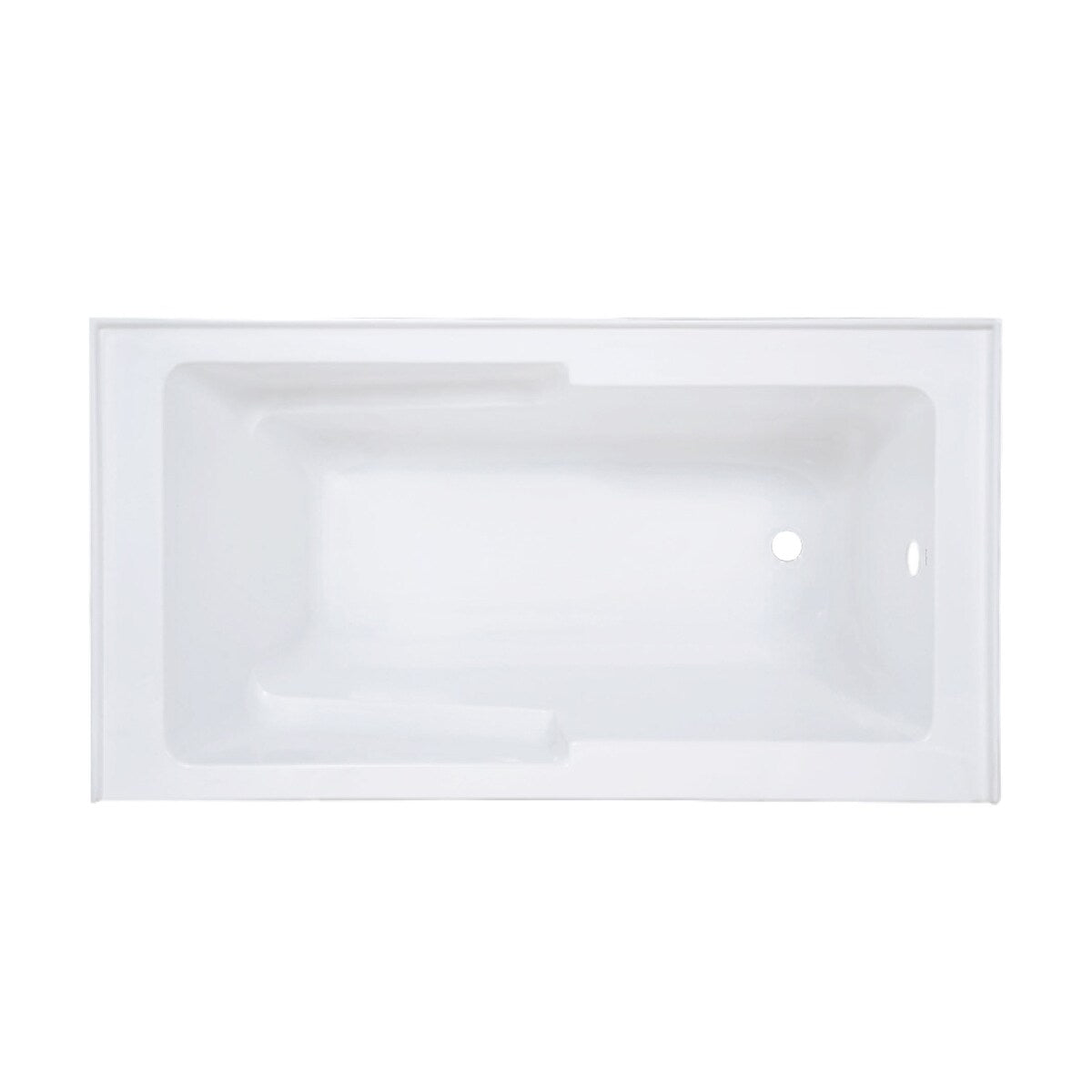 Swiss Madison Voltaire, Acrylic White, Alcove, Integral Armrest, Bathtub with Apron