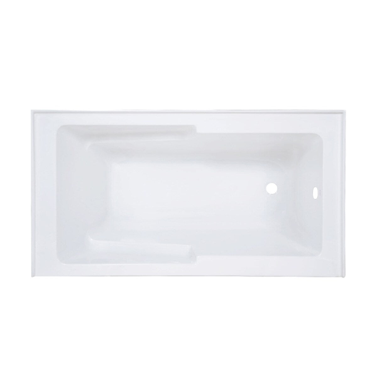 Swiss Madison Voltaire, Acrylic White, Alcove, Integral Armrest, Bathtub with Apron