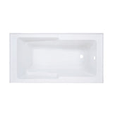 Swiss Madison Voltaire, Acrylic White, Alcove, Integral Armrest, Bathtub with Apron
