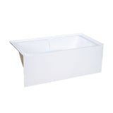 Swiss Madison Voltaire, Acrylic White, Alcove, Integral Armrest, Bathtub with Apron