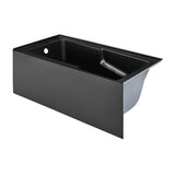 Swiss Madison Voltaire, Acrylic White, Alcove, Integral Armrest, Bathtub with Apron