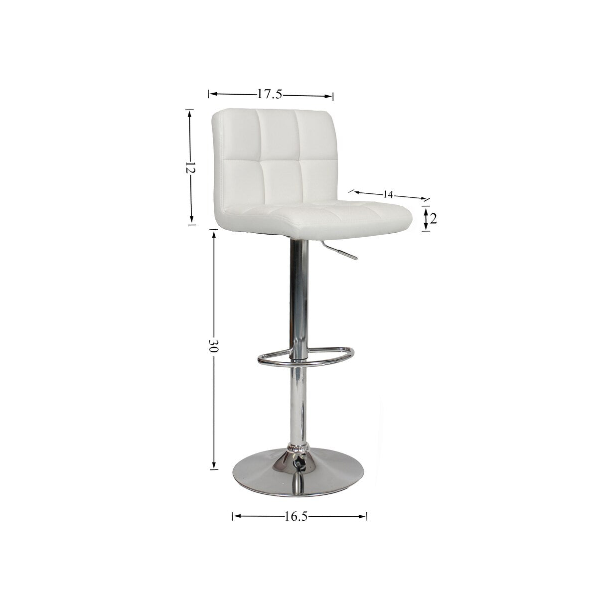 Swivel Adjustable Hydraulic Bar Stool, Set Of 2