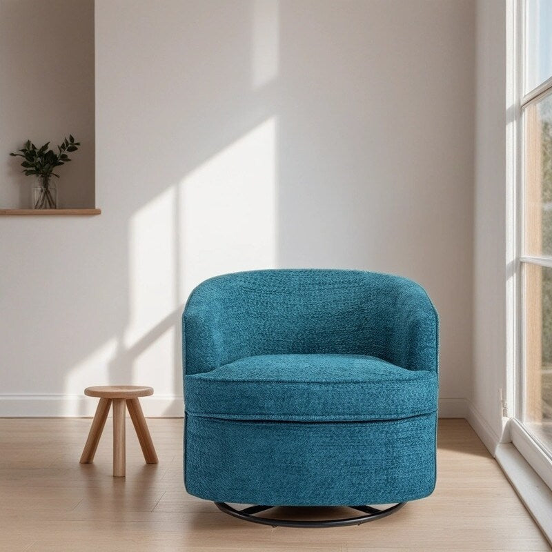 Swivel Barrel Chair Comfy Round Accent Sofa Chair for Living Room 360 Degree Swivel Barrel Club Chair Leisure Arm Chair, Beige