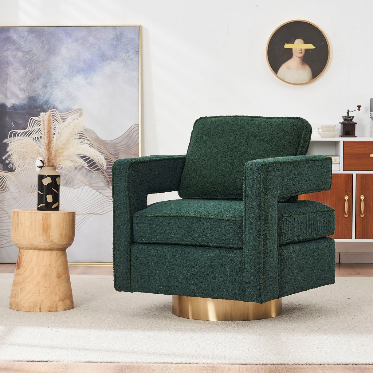 Swivel Barrel Chair for Living Room