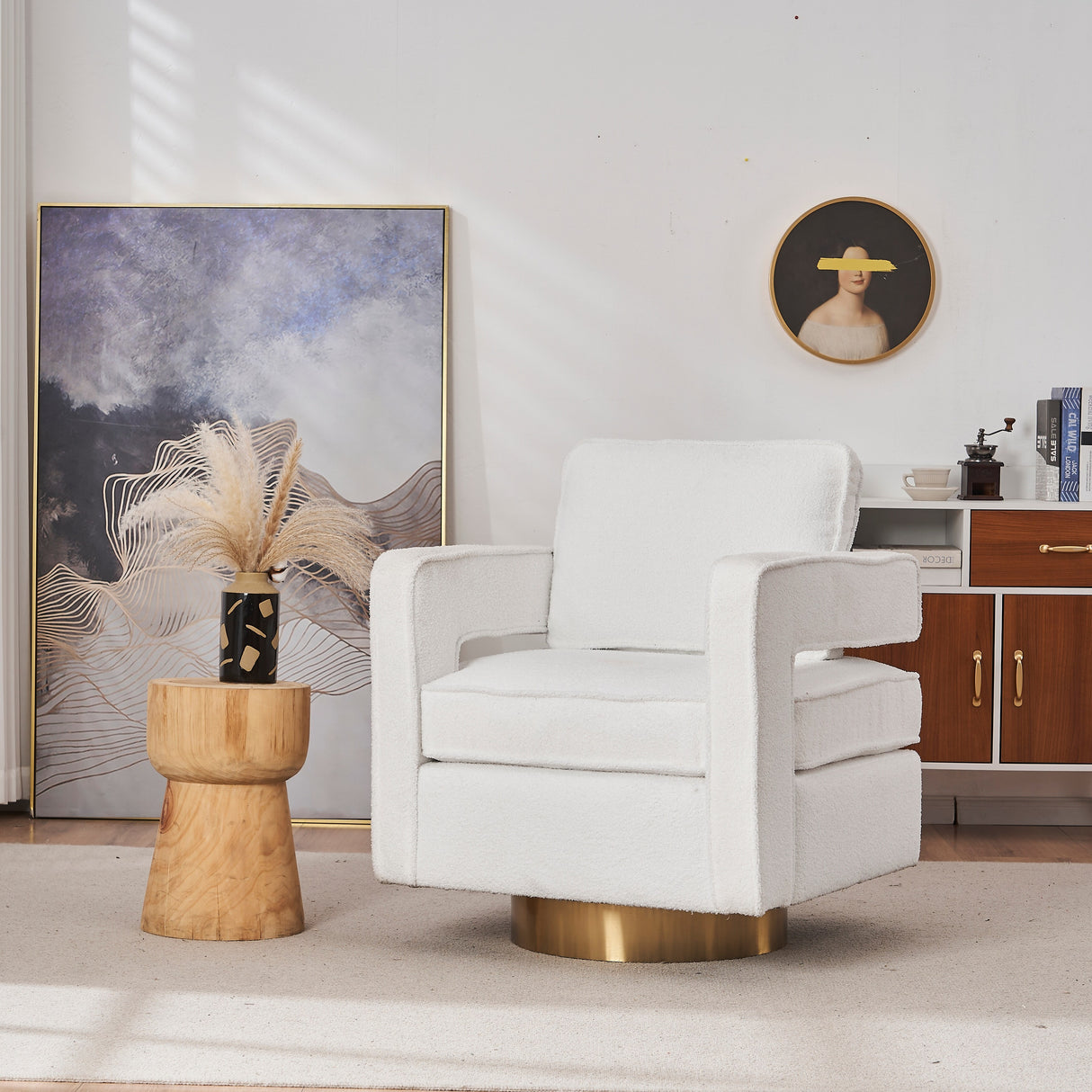 Swivel Barrel Chair for Living Room