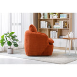 Swivel Barrel Chair, Comfy Boucle Round Accent Sofa Chair