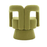 Swivel Barrel Chair, Comfy Round Accent Chair for Living Room, Olive Green